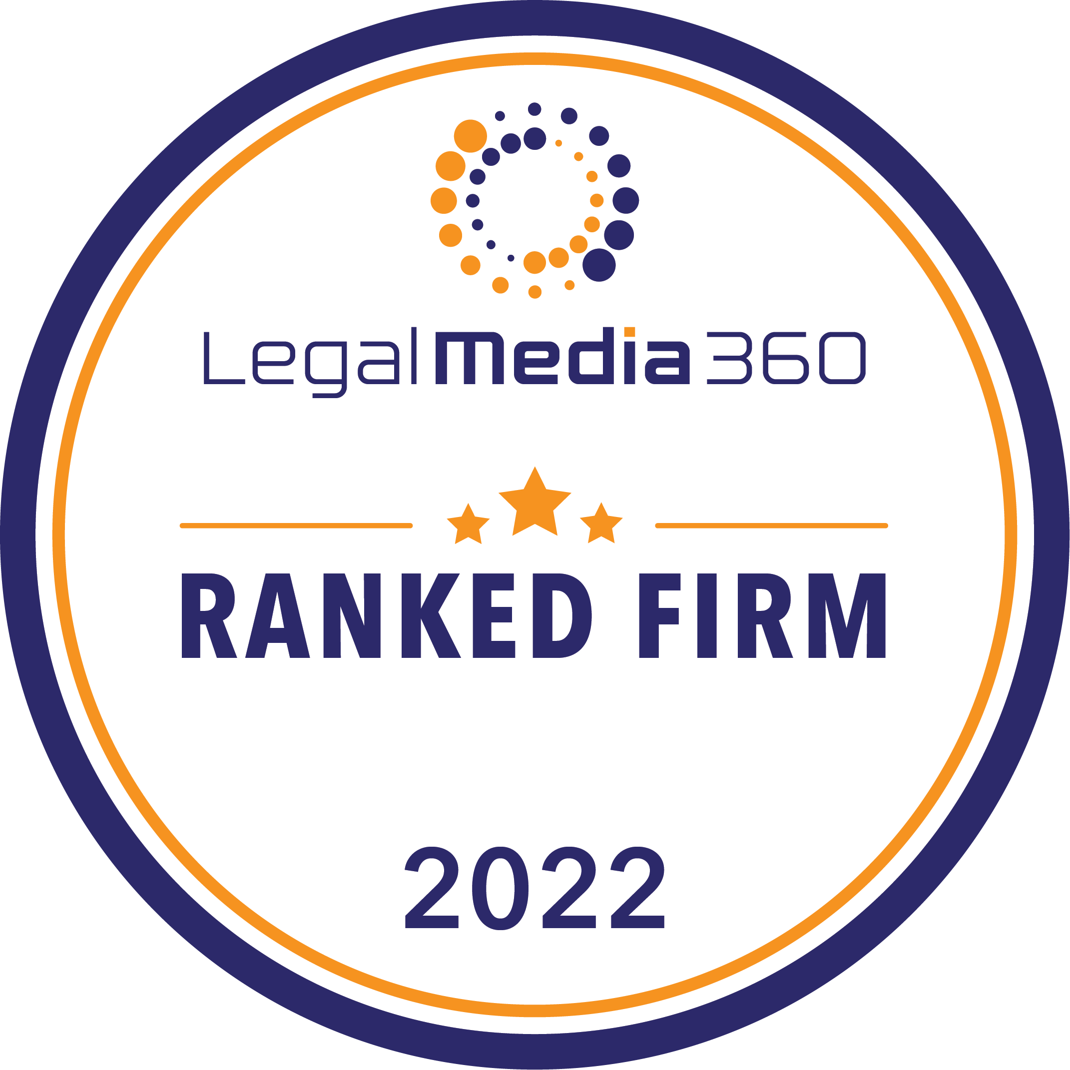 Legal Media 360 Ranked Firm Logo 2022